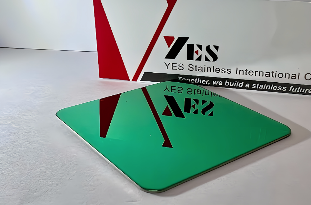 Green Premium green mirror PVD stainless steel plate, ideal for decorative applications